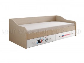 Кровать Boy Вега 0,9 м (Дуб беленый/Белый глянец/фотопечать) в Бийске - bijsk.katalogmebeli.com | фото
