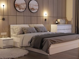 Кровать Челси 1600 (Белый/Белый глянец) в Бийске - bijsk.katalogmebeli.com | фото 2