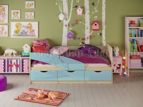 Кровать детская 1,6м Дельфин (Голубой матовый) в Бийске - bijsk.katalogmebeli.com | фото