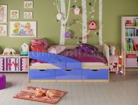 Кровать детская 1,6м Дельфин (Синий металлик) в Бийске - bijsk.katalogmebeli.com | фото