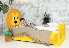 Кровать детская Лева 1.6 Желтый/Оранжевый в Бийске - bijsk.katalogmebeli.com | фото