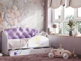 Кровать детская Звездочка Белый/Фиолетовый в Бийске - bijsk.katalogmebeli.com | фото 1