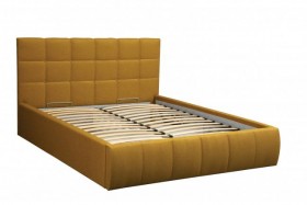 Кровать "Диана" ш. 1400 (Н=1010мм) (жаккард горчица) в Бийске - bijsk.katalogmebeli.com | фото