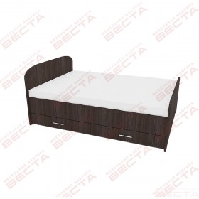 Кровать двухспальная ЛДСП 1400 с ящиками Венге в Бийске - bijsk.katalogmebeli.com | фото