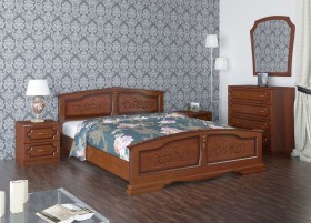 Кровать Елена из массива сосны 1600*2000 Орех в Бийске - bijsk.katalogmebeli.com | фото