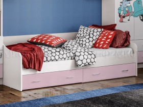 Кровать Fashion-1 Вега 0,9 м (Белый/Розовый) в Бийске - bijsk.katalogmebeli.com | фото