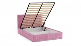 Кровать Гамма ш. 1400 (с основанием для хранения) (велюр тенерифе розовый) в Бийске - bijsk.katalogmebeli.com | фото 3