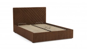 Кровать Гамма ш. 1400 (с основанием для хранения) (велюр тенерифе шоколад) в Бийске - bijsk.katalogmebeli.com | фото 3