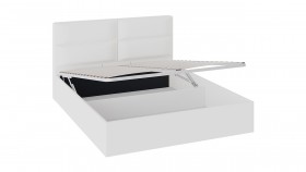 Кровать «Глосс» с мягкой обивкой и подъемным механизмом тип 1 (1600) (Белая) в Бийске - bijsk.katalogmebeli.com | фото 2