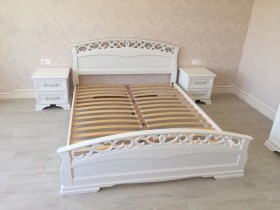 Кровать Грация-1 из массива сосны 900*2000 Белый античный в Бийске - bijsk.katalogmebeli.com | фото 9