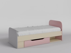 Кровать Грэйси 1650х750 (Розовый/Серый/корпус Клен) в Бийске - bijsk.katalogmebeli.com | фото