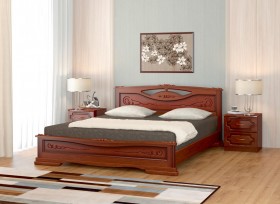 Кровать Карина-7 из массива сосны 1400*2000 Орех в Бийске - bijsk.katalogmebeli.com | фото 1