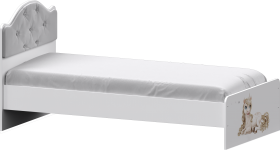 Кровать Каспер с мягкой спинкой и фотопечатью (800х1900) Белый в Бийске - bijsk.katalogmebeli.com | фото 1