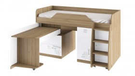 Кровать комбинированная «Оксфорд» (Ривьера/Белый с рисунком) в Бийске - bijsk.katalogmebeli.com | фото 3