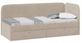 Кровать «Молли» с мягкой обивкой (900) тип 1 (Микровелюр Scandi Cream 03) в Бийске - bijsk.katalogmebeli.com | фото