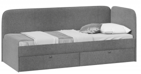 Кровать «Молли» с мягкой обивкой (900) тип 1 (Микровелюр Scandi Graphite 22) в Бийске - bijsk.katalogmebeli.com | фото