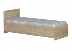 Кровать одинарная 800-2 без матраса (прямые спинки) Дуб Сонома в Бийске - bijsk.katalogmebeli.com | фото