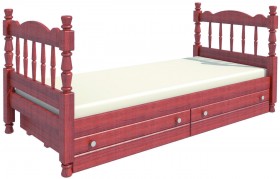 Кровать одинарная Аленка из массива сосны 800*1890 Орех в Бийске - bijsk.katalogmebeli.com | фото 2