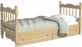 Кровать одинарная Аленка из массива сосны 800*1890 Сосна в Бийске - bijsk.katalogmebeli.com | фото 1