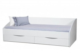 Кровать одинарная "Фея - 3" (симметричная) New/(белый / белый / ДВПО: белый) в Бийске - bijsk.katalogmebeli.com | фото