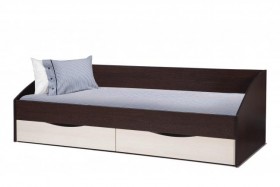 Кровать одинарная "Фея - 3" (симметричная) New (венге / вудлайн кремовый / ДВПО: белый) в Бийске - bijsk.katalogmebeli.com | фото