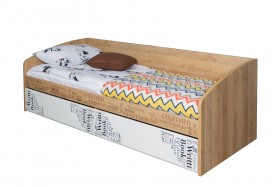 Кровать с 2 ящиками «Оксфорд» (Ривьера/Белый с рисунком) в Бийске - bijsk.katalogmebeli.com | фото 3
