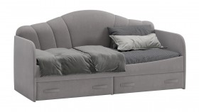 Кровать с мягкой спинкой и ящиками «Сабрина» 900 Светло-серый в Бийске - bijsk.katalogmebeli.com | фото