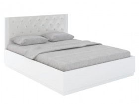 Кровать с ПМ М25 Спальня Тиффани (белый текстурный) в Бийске - bijsk.katalogmebeli.com | фото