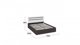Кровать с подъемным механизмом «Фьюжн» Белый глянец/Венге Линум в Бийске - bijsk.katalogmebeli.com | фото 3