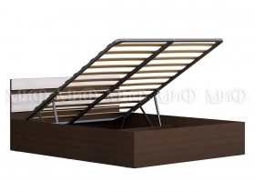 Кровать с подъемным механизмом Нэнси 1,4м (Венге/белый глянец) в Бийске - bijsk.katalogmebeli.com | фото