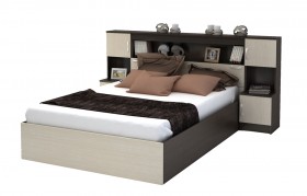 Кровать с прикроватным блоком КР 552 Спальня Basya (венге/белфорт) в Бийске - bijsk.katalogmebeli.com | фото 1