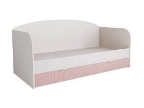 Кровать с ящиками ДКД 2000.1 Лавис (Белый софт/Роза/корпус Белый) в Бийске - bijsk.katalogmebeli.com | фото