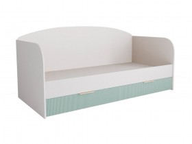 Кровать с ящиками ДКД 2000.1 Лавис (Белый софт/Зеленый софт/корпус Белый) в Бийске - bijsk.katalogmebeli.com | фото