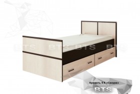 Кровать Сакура с настилом и ящиками 0,9 (Венге/Лоредо) в Бийске - bijsk.katalogmebeli.com | фото