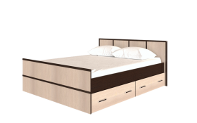 Кровать Сакура с настилом и ящиками 1,4 (Венге/Лоредо) в Бийске - bijsk.katalogmebeli.com | фото