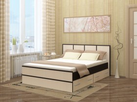 Кровать Сакура с настилом и ящиками 0,9 (Венге/Лоредо) в Бийске - bijsk.katalogmebeli.com | фото 2