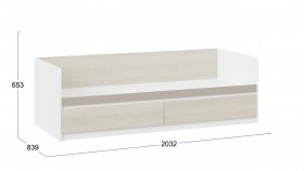 Кровать «Сканди» с 2 ящиками Дуб Гарден/Белый/Глиняный серый в Бийске - bijsk.katalogmebeli.com | фото 3