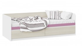 Кровать «Сканди» с 2 ящиками Дуб Гарден/Белый/Лиловый в Бийске - bijsk.katalogmebeli.com | фото