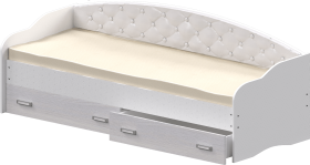 Кровать Софа-7 с мягкой спинкой (800х1900) Белый в Бийске - bijsk.katalogmebeli.com | фото