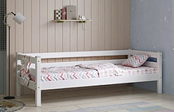 Кровать Соня Вариант 2 с задней защитой Белый полупрозрачный в Бийске - bijsk.katalogmebeli.com | фото