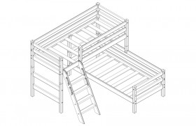 Кровать Соня вариант 8 угловая с наклонной лестницей Лаванда в Бийске - bijsk.katalogmebeli.com | фото 2