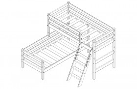 Кровать Соня вариант 8 угловая с наклонной лестницей Лаванда в Бийске - bijsk.katalogmebeli.com | фото 3