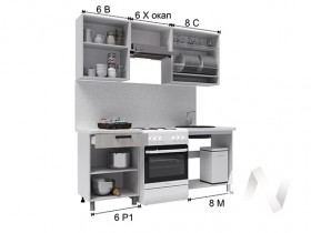 Кухня Кьяра 2.0 м с окапом (белый/карбон фарфор/26мм/дуб вотан) в Бийске - bijsk.katalogmebeli.com | фото 2
