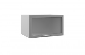 Квадро ГВПГС 800 шкаф верхний горизонтальный глубокий со стеклом высокий (Железо/корпус Серый) в Бийске - bijsk.katalogmebeli.com | фото