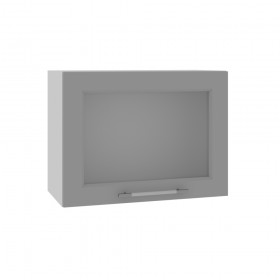 Квадро ВПГС 600 шкаф верхний горизонтальный со стеклом высокий (Ваниль кожа/корпус Серый) в Бийске - bijsk.katalogmebeli.com | фото