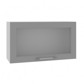Квадро ВПГС 800 шкаф верхний горизонтальный со стеклом высокий (Лунный свет/корпус Серый) в Бийске - bijsk.katalogmebeli.com | фото