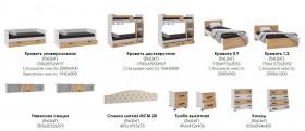 Лючия кровать 0,9 белый/ателье светлое в Бийске - bijsk.katalogmebeli.com | фото 2