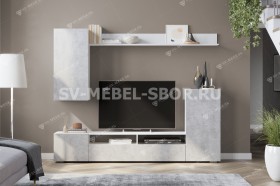 Мебель для гостиной МГС 4 (Белый/Цемент светлый) в Бийске - bijsk.katalogmebeli.com | фото 1
