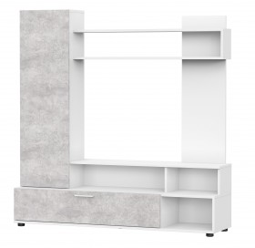 Мебель для гостиной "МГС 9" Белый / Цемент светлый в Бийске - bijsk.katalogmebeli.com | фото
