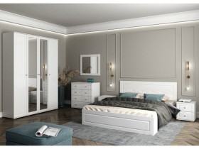 Модульная спальня Барселона (Белый/Белый глянец) в Бийске - bijsk.katalogmebeli.com | фото 1